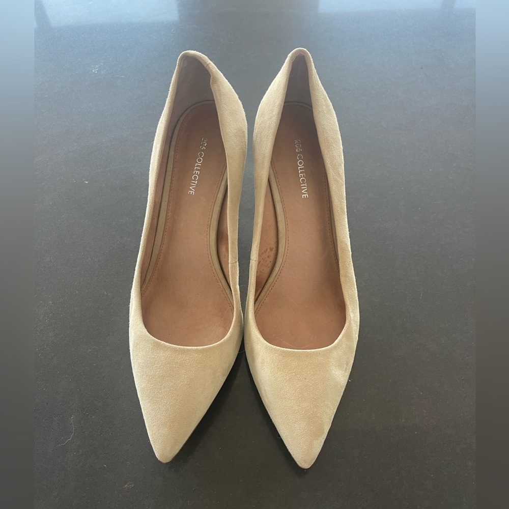 206 COLLECTIVE GENUINE TAN SUEDE NUDE PUMPS 8.5 - Picture 5 of 8